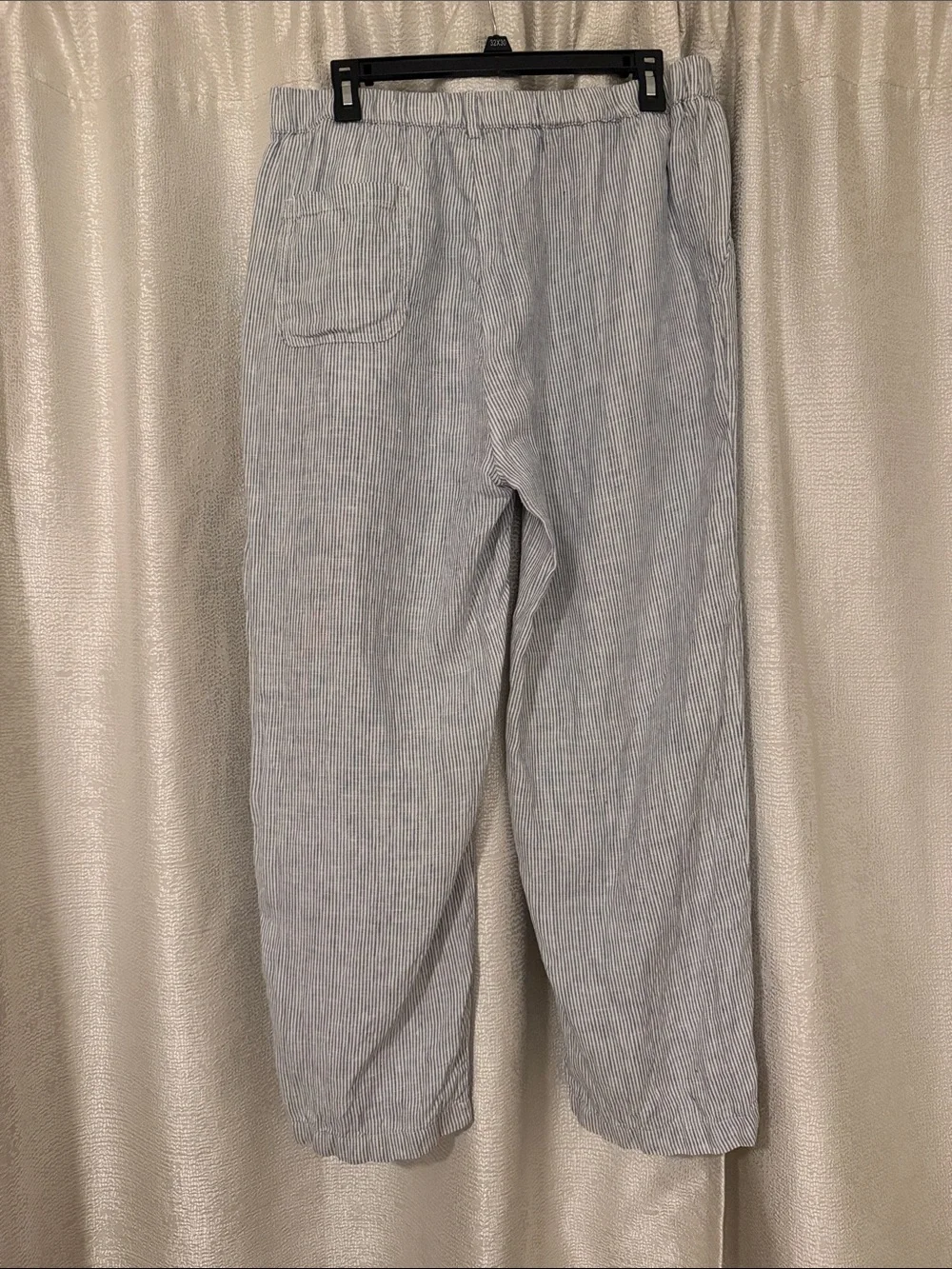 Quince 100% European Linen Blue Pinstripe Pants